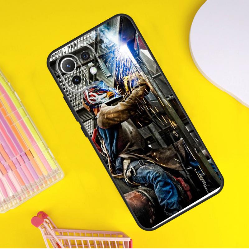 Welder Welding Hot Metal Worker Cover For Xiaomi 13 14 Ultra 11T 12T 13T 14T Pro POCO X7 Pro X3 X5 F3 F5 F6 M6 X6 Pro Case