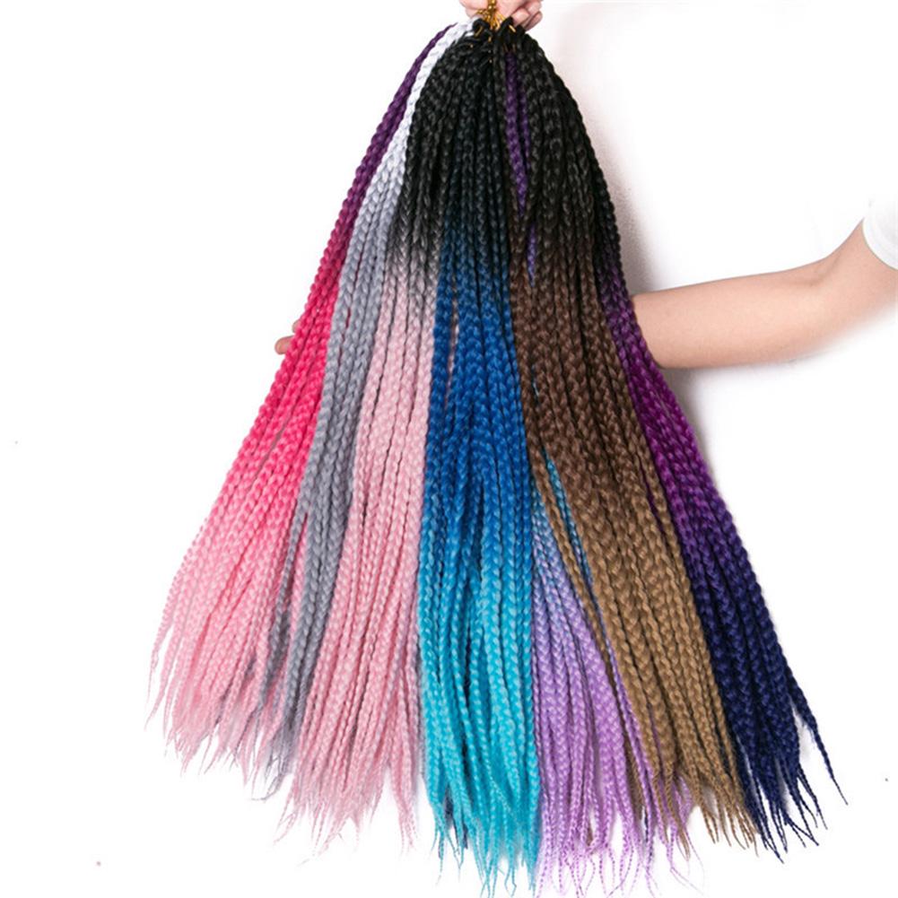 Crochet Braided Long Extension Twist Synthetic Color Block Wig KTB