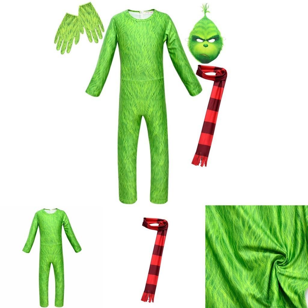 Eye-catching Grinch Cosplay Costume For Kids Perfect For Halloween Parties!