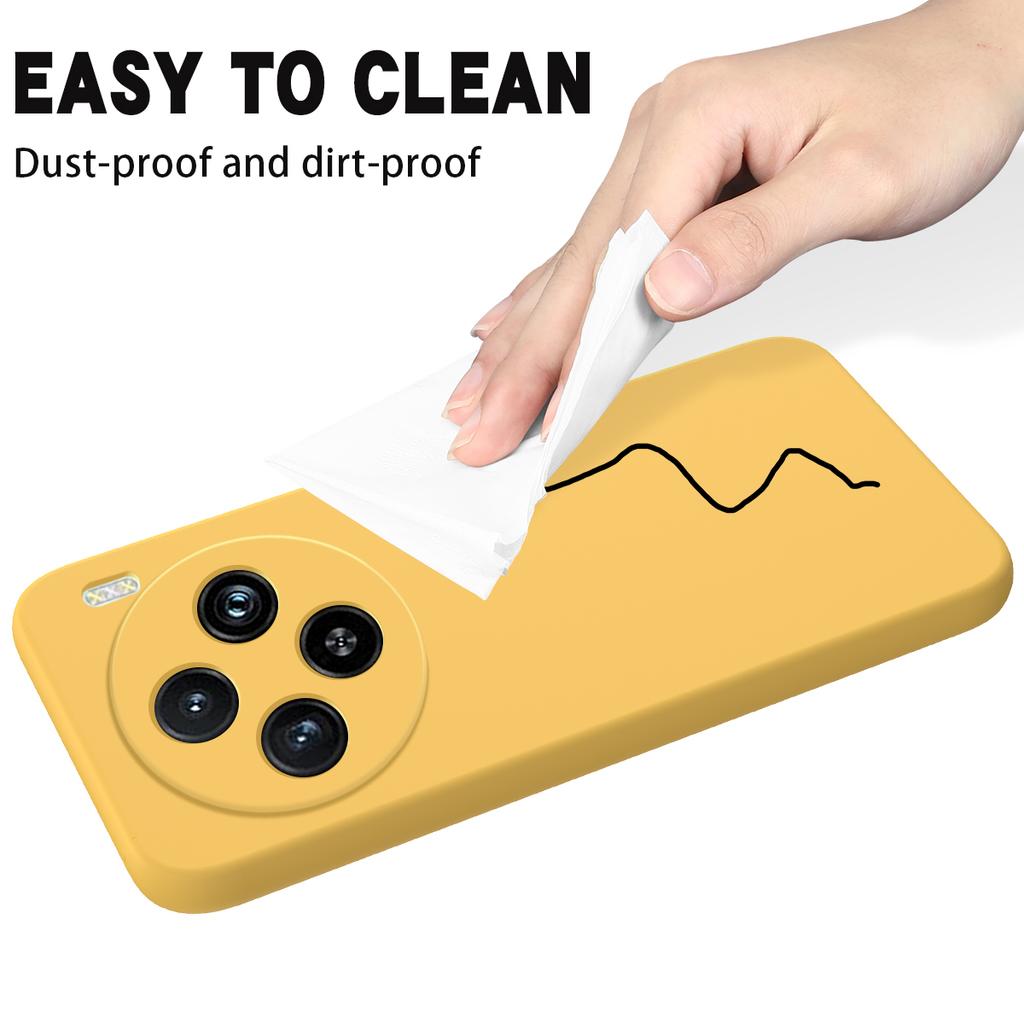 For vivo X100 5G Phone Case Liquid Silicone Protective Cover with Strap