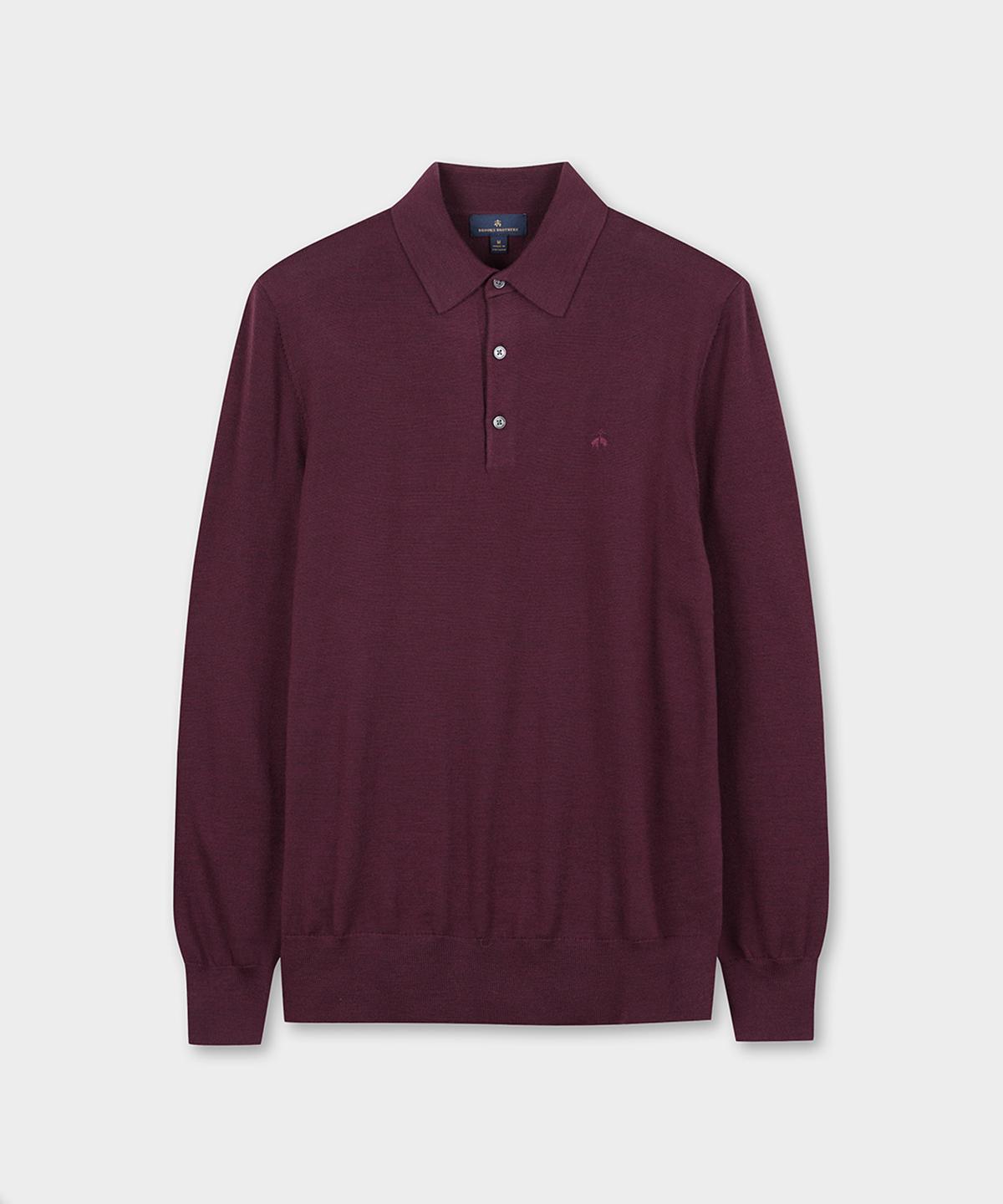 Brooks Brothers Merino Wool Polo Sweater (Red) (Bbwtmf9637Dew) Red/S
