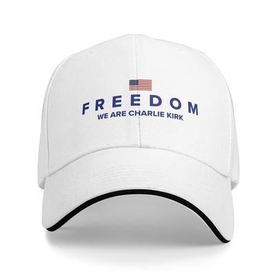 Wiosna JESTEŚMY CHARLIE KIRK WOLNOŚĆ Czapka z daszkiem do biegania Hippie Streetwear Nadruk Słońce Czapka Trucker Męska Oddychająca Czapka z daszkiem