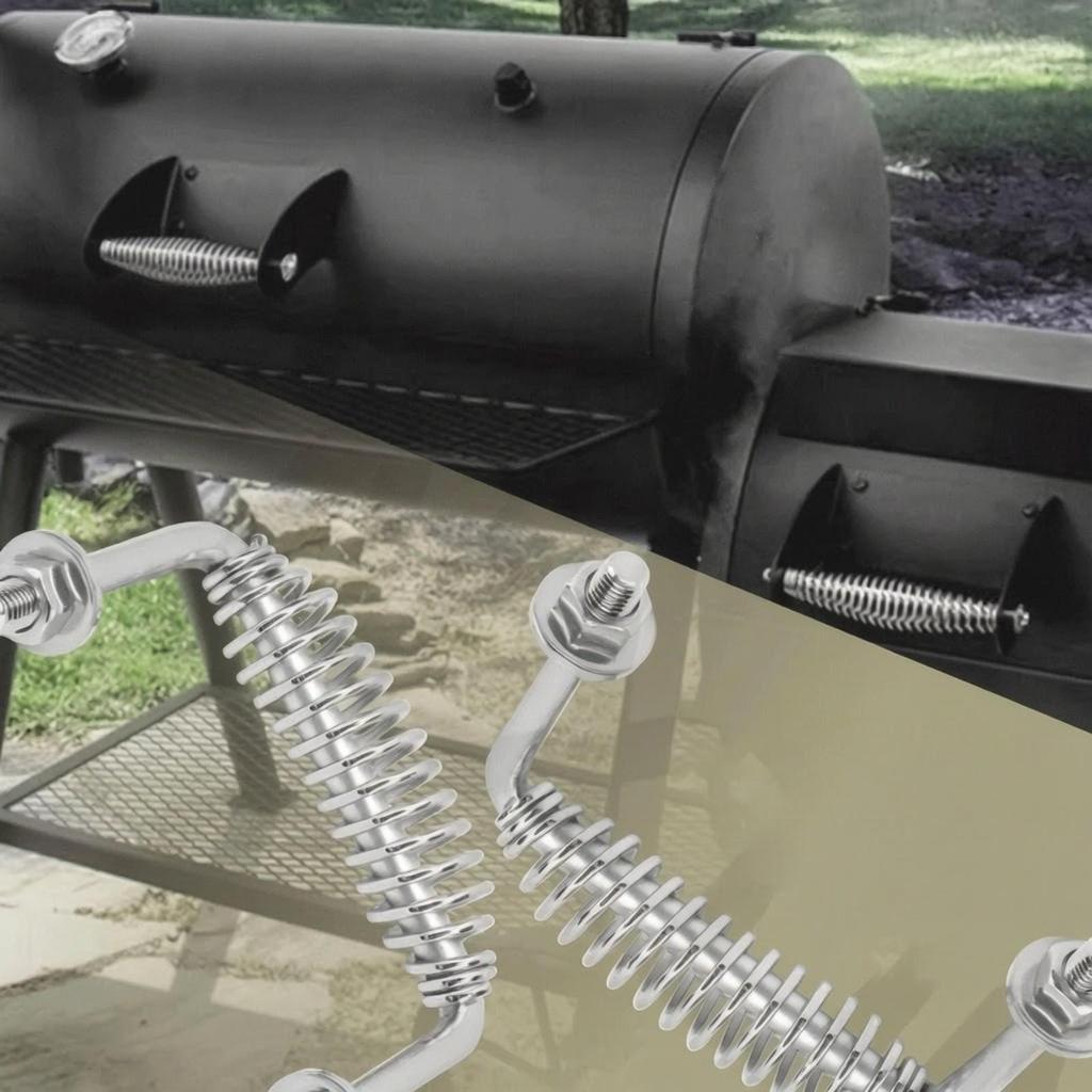 2 Pieces Bolt-Fixed Spring Handle Durable for Smokers, Fire Pits