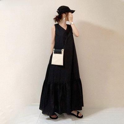 2024 Japanese Summer Sleeveless Patchwork Swing Dress