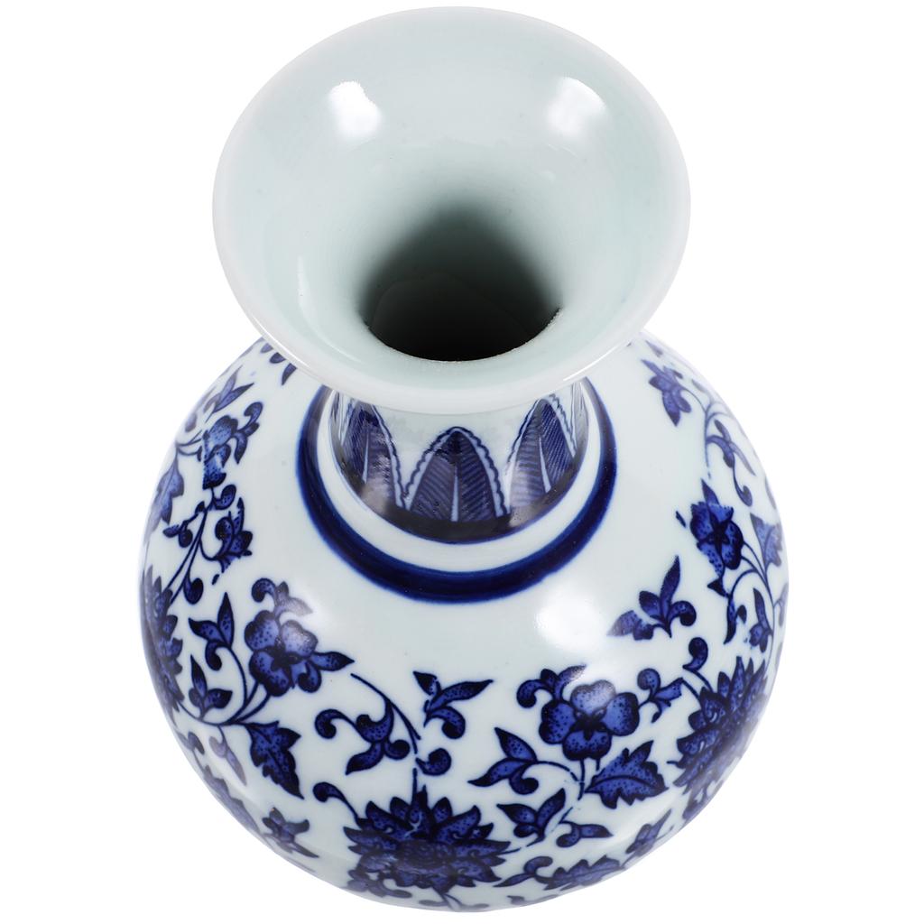 1pc Blue White Ceramic Vase Small Flower Vase Home Decorations Desktop Bottle Centerpiece Vase Living Room Accessories Tabletop