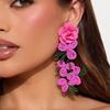 Exaggerated Flower Tassel Earrings Bead Long Tassel Earrings New Drop Earrings  Ear Jewelry