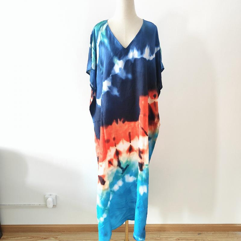 2022 European & American Beach Cover-up: Printed Long Robe & Bikini Sun Protection Dress