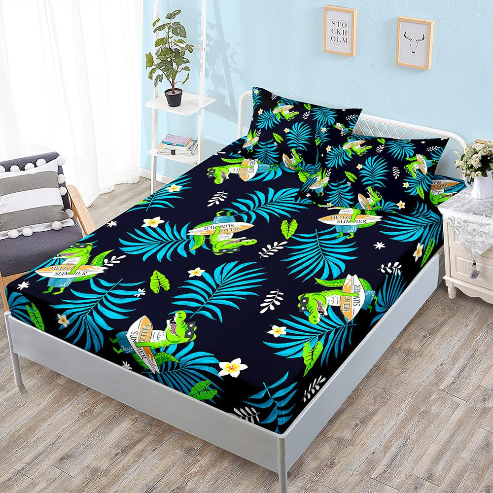Sheet Three-Piece Bedspread Animal Dinosaur Mattress Protective Cover