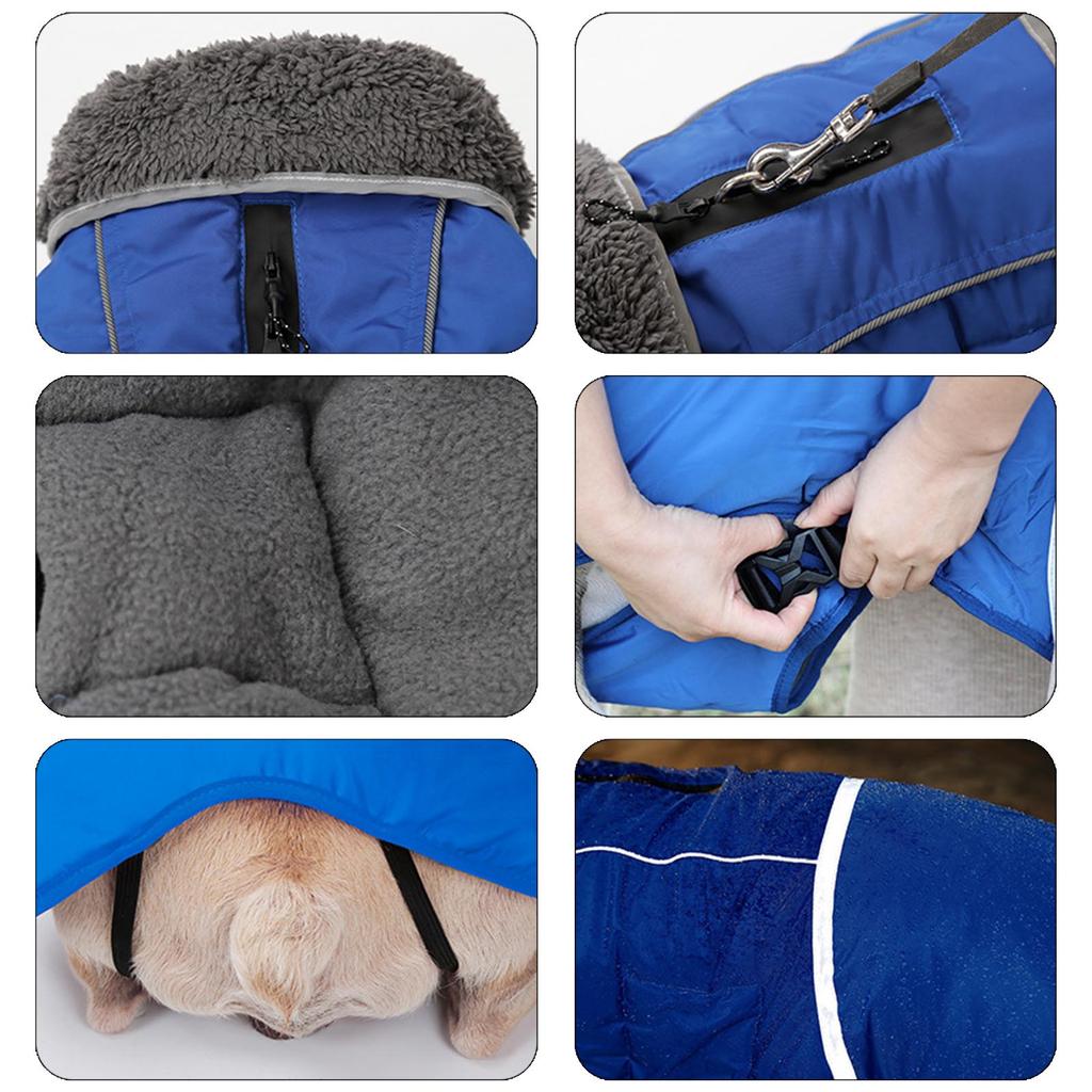 Fleecové rolákové psí bundy Měkký zimní kabát Teplý svrchní oděv do chladného počasí pro venkovní procházky a cestování