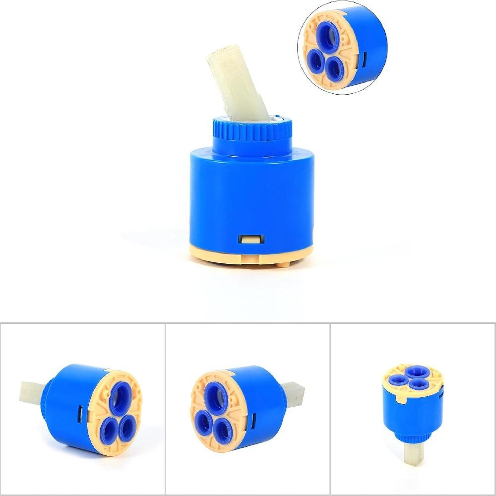 40mm Size Ceramic Cartridge PP Plastic Water Mixer Cartridge Blue Faucet Valve For Kitchen Faucet