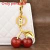 Cherry Keychain Pendant With Zinc Alloy Electroplated Finish For Fashion Accessories