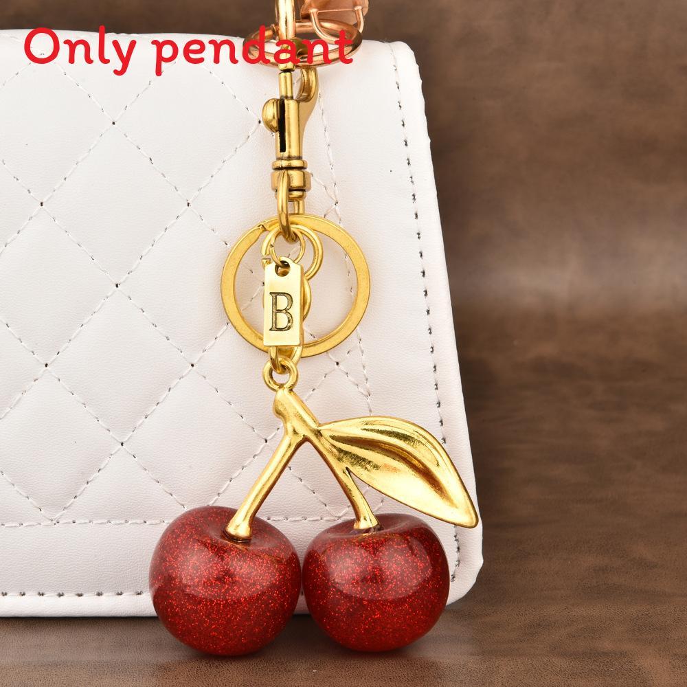 Cherry Keychain Pendant With Zinc Alloy Electroplated Finish For Fashion Accessories