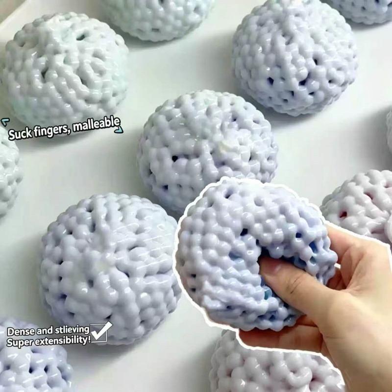 Squishy Stress Relief Ball Fidget Toy Decompression Sensory Soft Slow Rising Non-Toxic Syringe Included Adults Birthday Gift