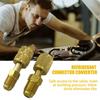 2Pcs AC Refrigerant Adapter SAE External Thread 1/4 Adapter To Charging Hose Pump Brass 5/16 SAE For R410 Valve System
