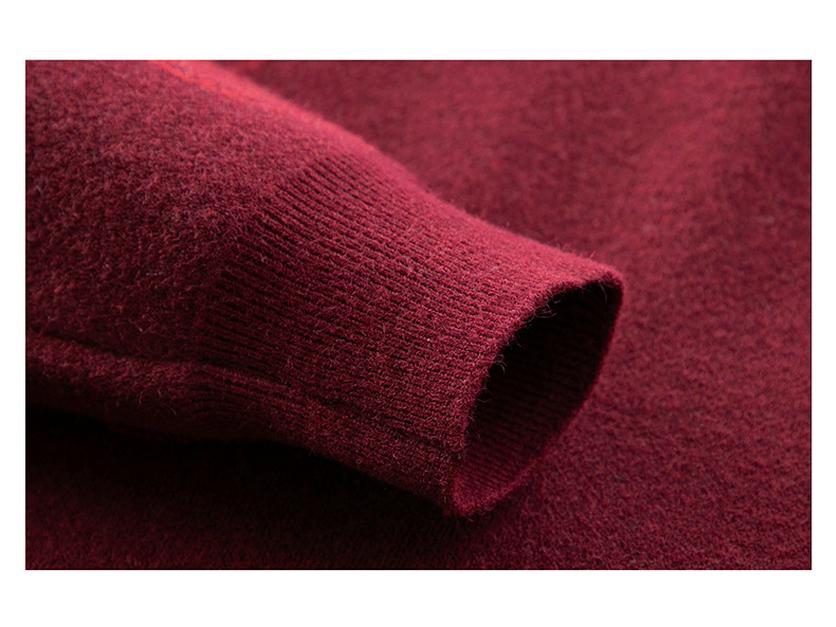 Men's Ethnic Style Winter Knitwear: Thickened Half-High Collar Festive Sweater