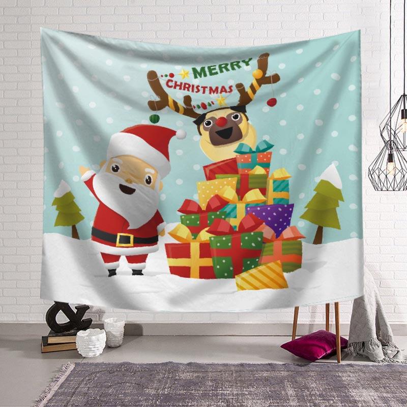 Home Decor Tapestry Christmas Print Pattern Tapestry Christmas Room Wall Background Fabric