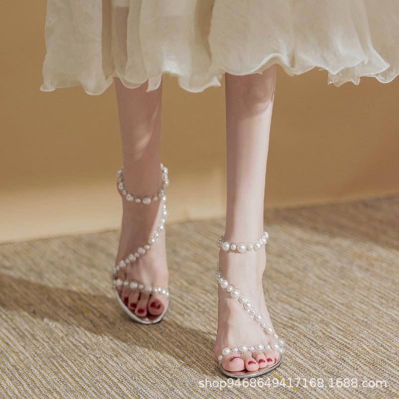 Sexy Transparent Sandals Women's Summer Fashion New Stiletto with High Heels