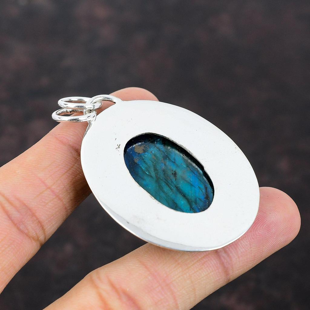 Neon Flash Labradorite Pendant 925 Sterling Silver Pendant Gemstone Pendant Labradorite Jewelry Handmade Brand New Pendant Anniversary Gift