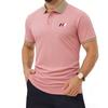 Herren-Polohemd im sportlichen Stil mit kurzen Ärmeln, 3-Knopf-Kragen, farblich abgesetztem Kragen, weichem und atmungsaktivem Stoff, perfekt für Golf und Freizeit