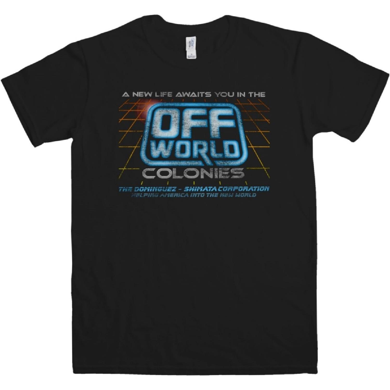 Refugeek Tees Mens T Shirt - Off World Colonies - Black - Large S