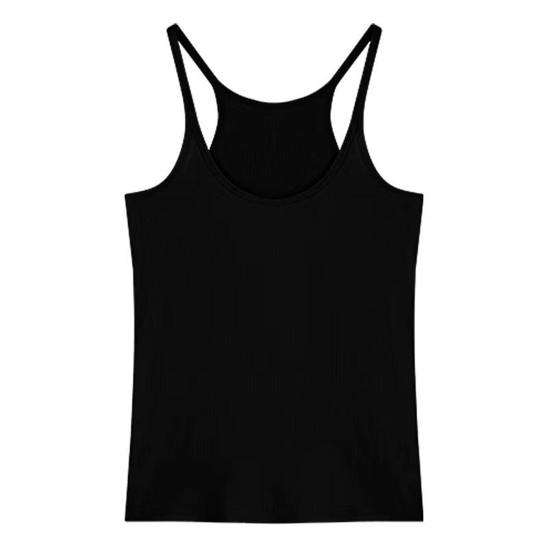 

American I-shaped inner sling vest for women s summer new sexy babes with waist and thin outer tops trendy XXL чорний