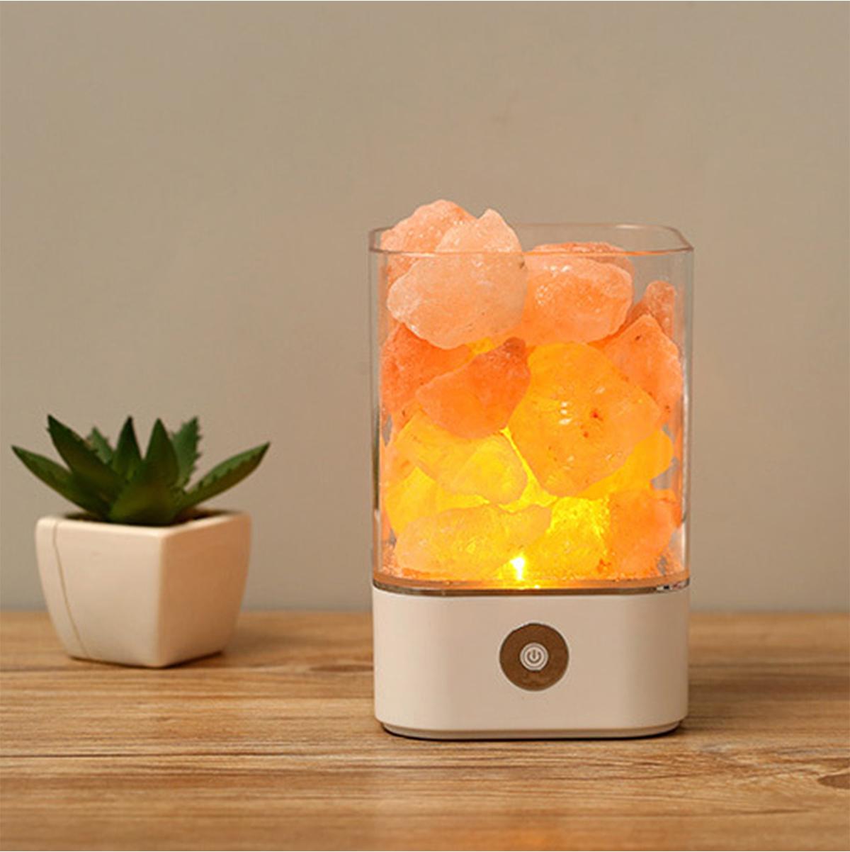 

M2 M4 Соляная лампа Гималайский кристалл соль камень ночник лампа отрицательные ионы очистка воздуха помощь для сна квадратная круглая лампа Square White