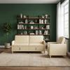 Storage Sofa Set 2 Pcs Cream Polyester