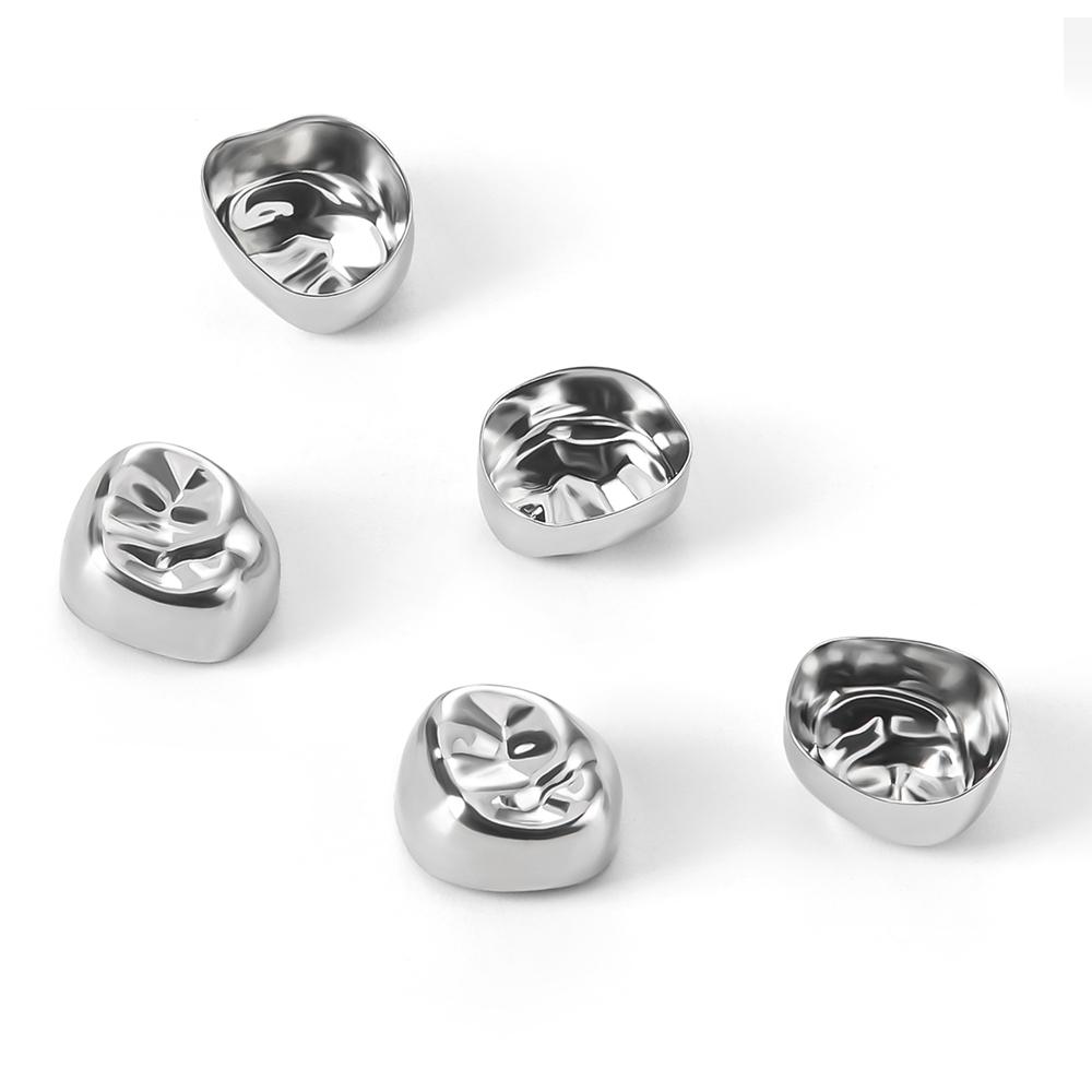 5Pcs Dental Crowns Preformed Metal Crown Stainless Steel Temporary Crowns Dentistry Orthodontic Material Therapy Tools