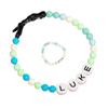 2 Pcs/Set Men Women Bracelet Necklace Set Colorful Beads English Letter Print Adjustable Clamps Pet
