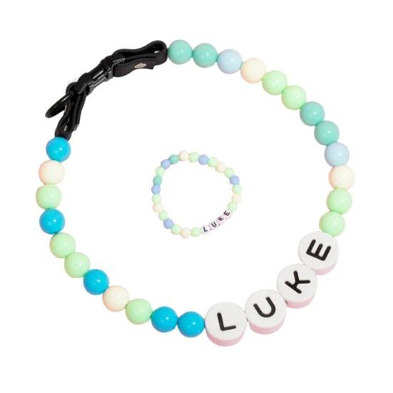 

Набор из 2 шт./компл. Мужской Женский Браслет Ожерелье Набор Разноцветные Бусины Принт Английскими Буквами Регулируемые Застежки Набор Ожерелий для Питомцев 1 Set