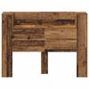 Headboard Cabinet with LED Lighting Reclaimed Wood Look 140 x 16.5 x 103.5 cm