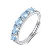 Natural Garnet Row Ring S925 Sterling Silver Ring Niche High-end Crystal Stone Open Ring Fashion Gift