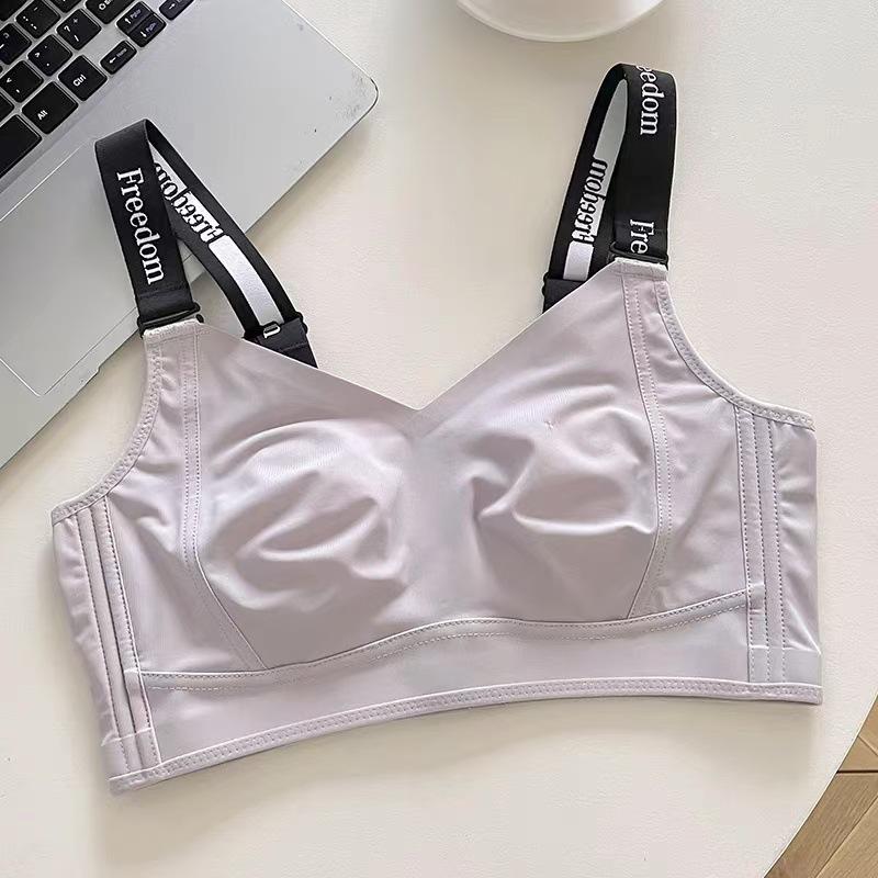 Seamless Bra for Women Thin Design with Rabbit Ears Double Breasted Bra Plus Size Sports Bra Letter Shoulder Strap Bra