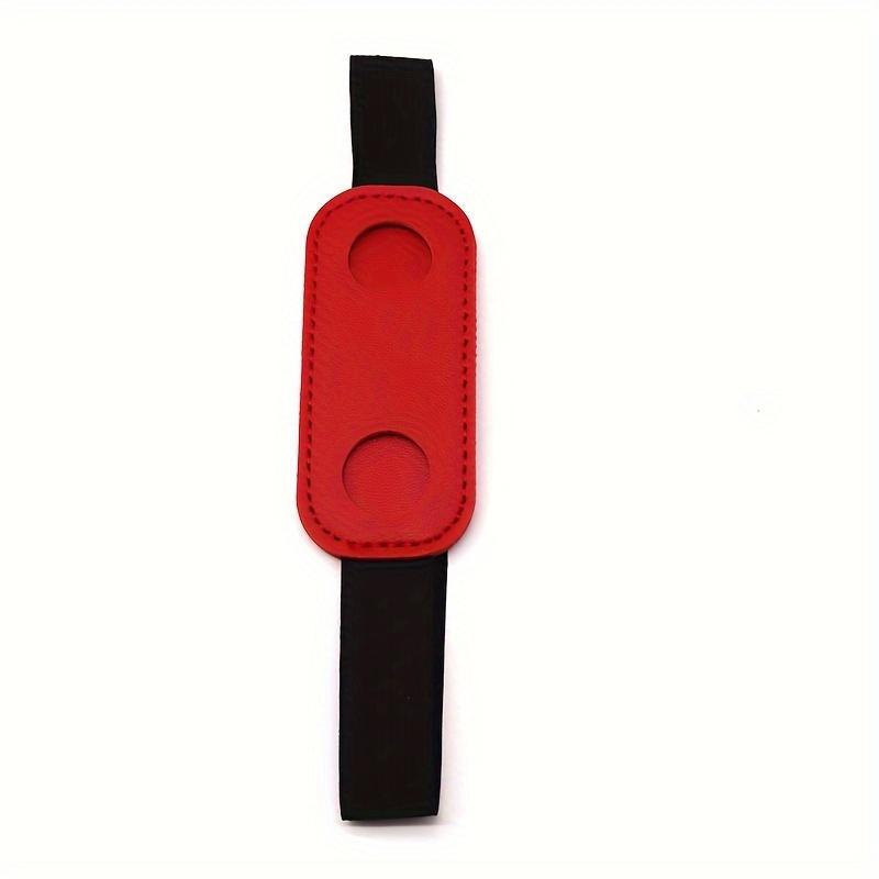 1pc PU Leather Pen Holder with Elastic Band, Creative Notebook Pen Protector Sleeve, Durable PU Leather Pen Clip for Office and School Supplies