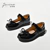 New Girls Black Leather Shoes Children's Wedding Patent Leather Princess Kids Student School Shoe Flat Fashion Shoe