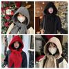 Korean Balaclava Bonnet Beanies Autumn Winter Warm Hat Scarf One-piece Thickened Knitted Hat Neck Protection Winter Accessories
