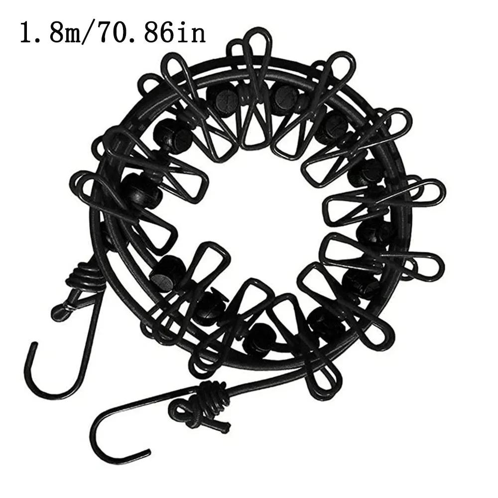 Tragbarer Wäscheleinenhaken mit Klemme für Reisen, Hotelwäschetrocknung ohne Bohren, winddicht und unerlässlich für Reisen