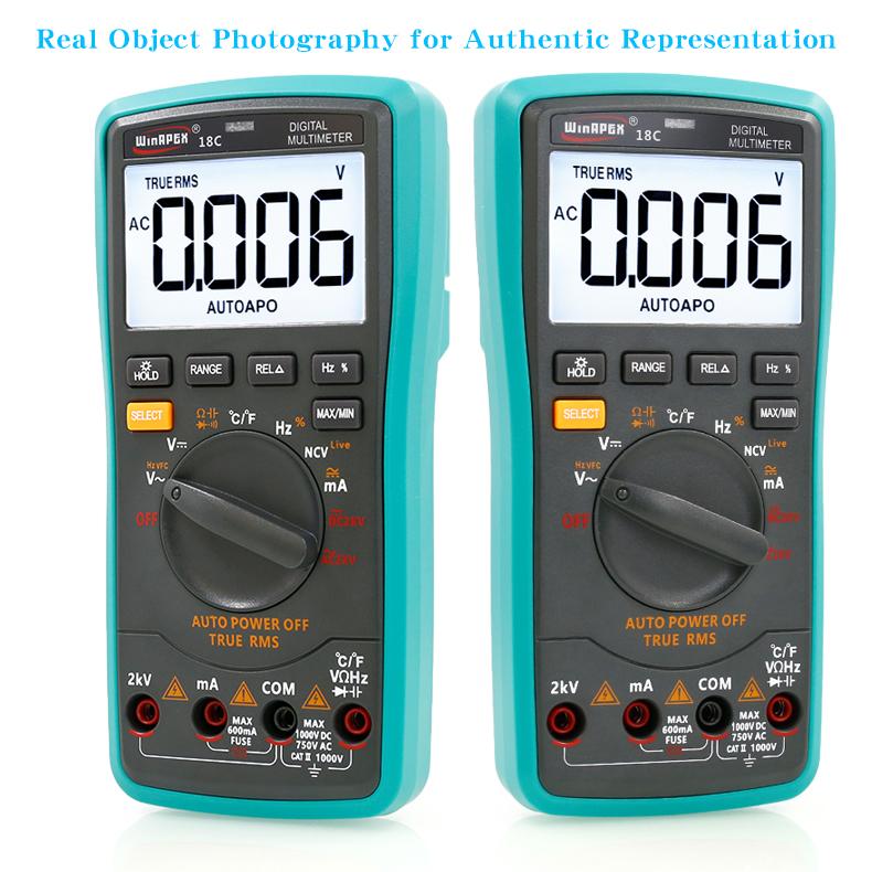 18C Digital Large Screen Multimeter, Measures Phase-to-Phase Voltage Up To 2000V, AC/DC Voltage Up To 2KV High Voltage Meter
