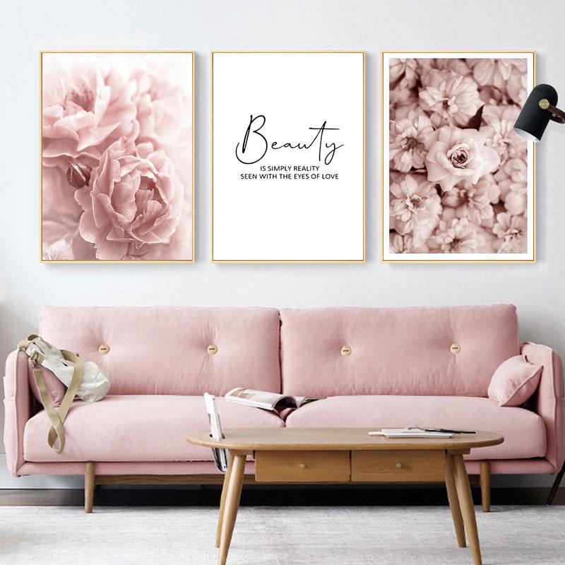 Flower Sheets for Paintings On The Wall Canvas Painting Decorative Pictures for Living Room with Frame Modern Decoration Table