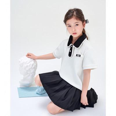 Girl's Summer Color Block Polo Shirt