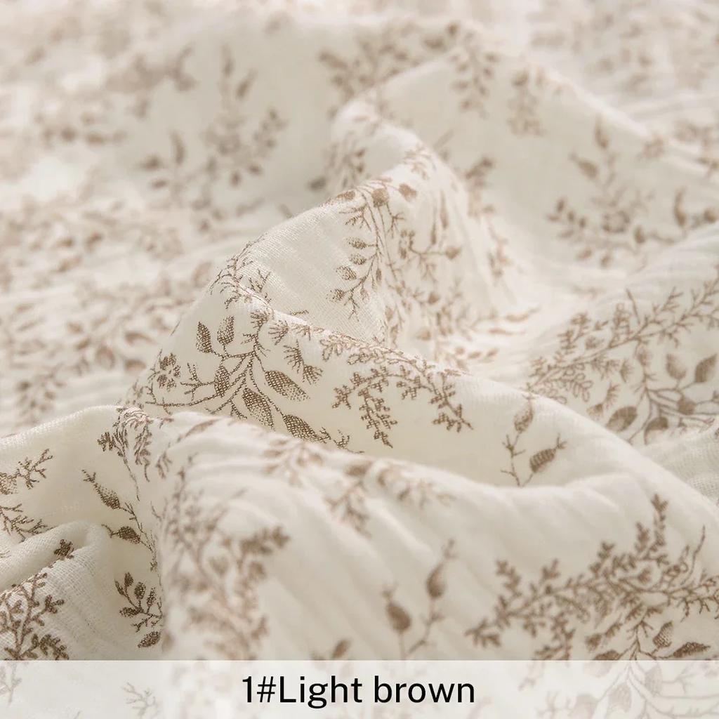 Breathable Pure Cotton Double-Layer Crepe Fabric For Bedding Home Wear Pajama Summer Dress DIY Clothing Cloth 135x50cm/500cm