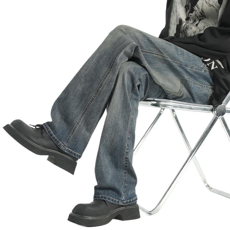 American High Street Teenager Jeans Men's Loose and Handsome Flared Trousers