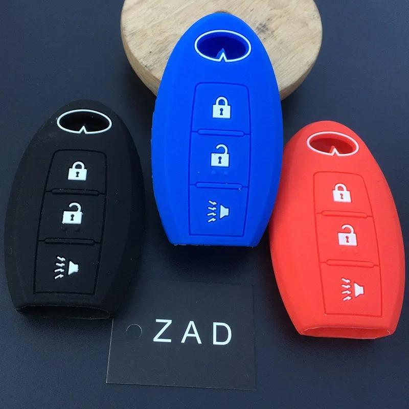 3 Buttons Silicone Car Key Case Cover Fob Remote Shell Protective Case For INFINITI EX FX QX JX Key Cover