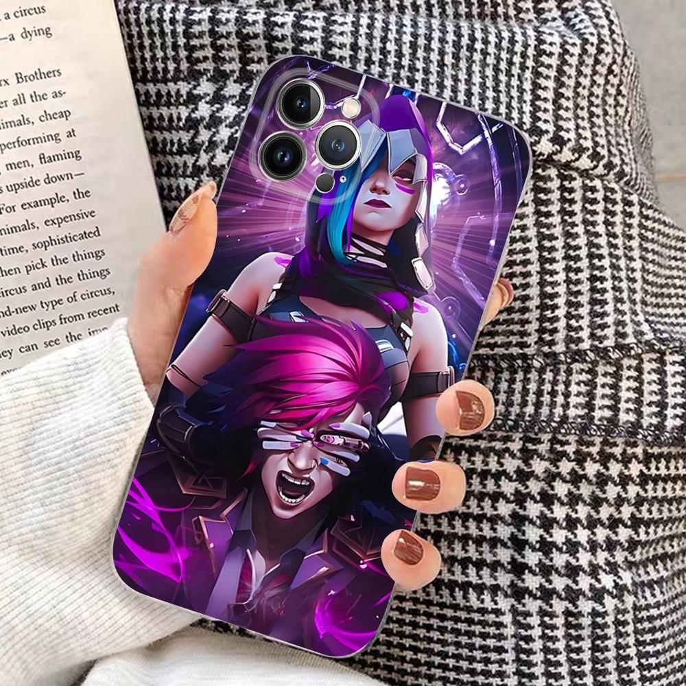 Anime Arcane J-Jinx-Vi Phone Case For IPhone 16 15 14 13 12 Mini 11 Pro XS Max X XR SE 6 7 8 Plus Soft Silicone Cover