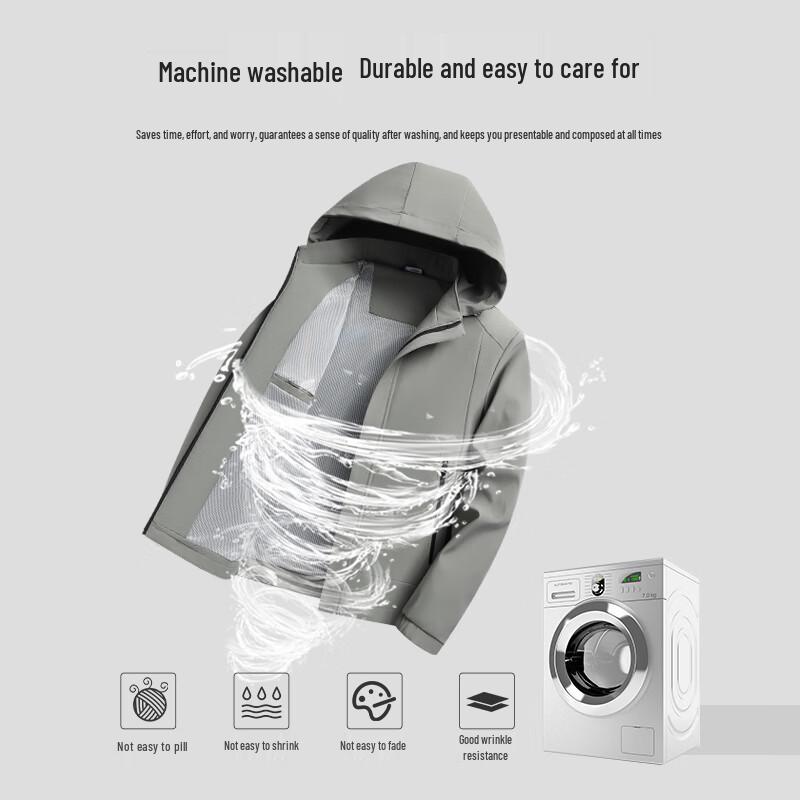 Shanshan Men's Detachable Hooded Business Casual Jacket