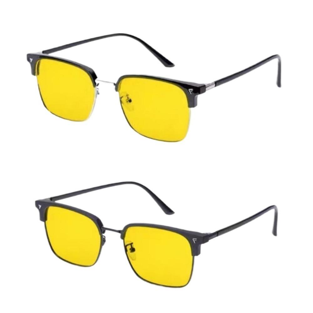 

2 шт. Унисекс Очки с желтыми линзами для ночного видения, очки для вождения, ультралегкие солнцезащитные очки