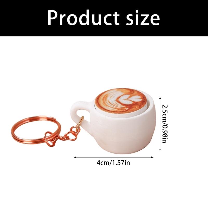 Portachiavi Adorabile Tazza da Caffè con Meccanismo a Pressione per Alleviare lo Stress per il Rilassamento Durante il Lavoro o lo Studio Realizzato in Resina e Lega Premium