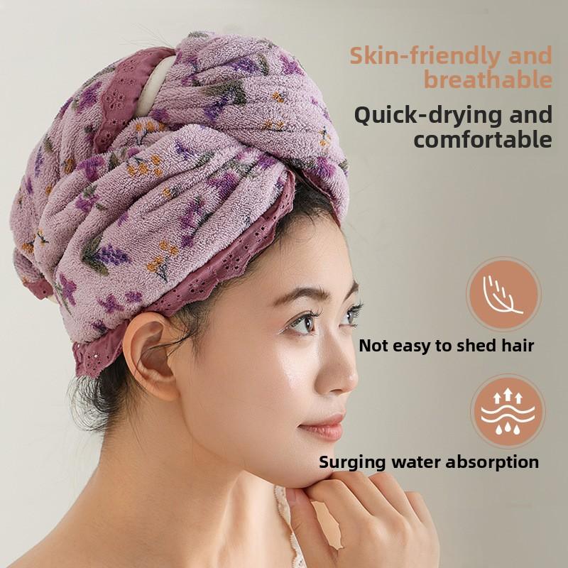 Printed Absorbent Quick-drying Towel Shower Cap