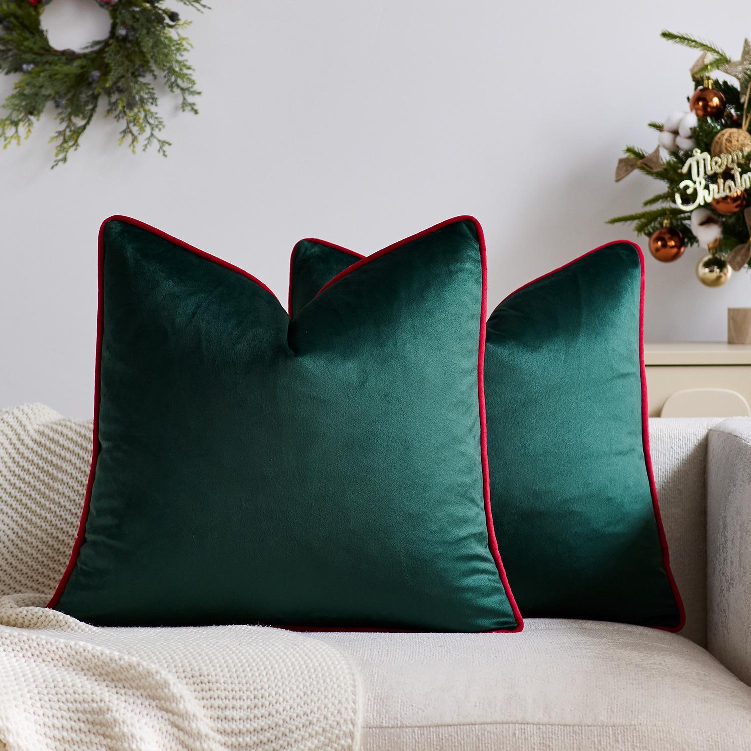 

2pcs Black White Velvet Throw Pillow Covers Decorative Rope Edging Couch Pillow Covers for Modern Home Decor Cushion Cases 30x50cm 2pcs cover