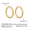 18K Gold-Plated Stainless Steel Circle Earrings: Elegant Japanese-Korean Style, Versatile Color-Preserving Design for Women.